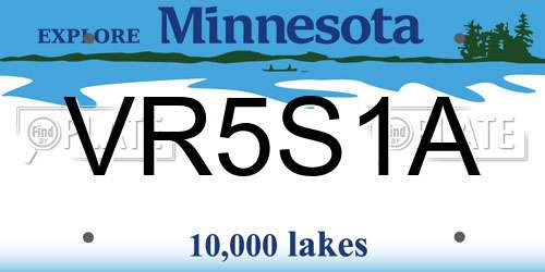 VR5S1A Minnesota License Plate