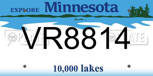 VR8814 Minnesota License Plate