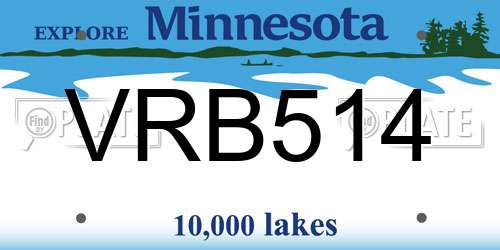 VRB514 Minnesota License Plate