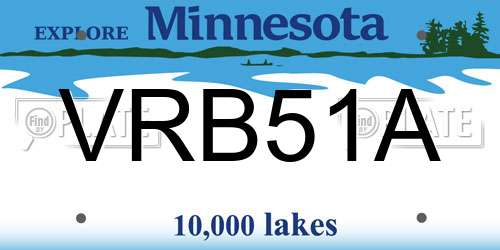 VRB51A Minnesota License Plate