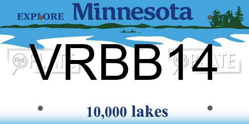VRBB14 Minnesota License Plate