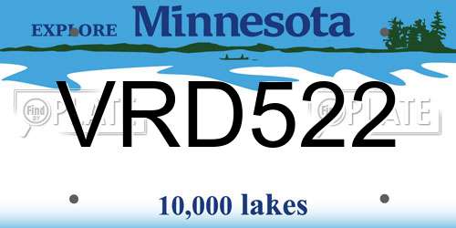 VRD522 Minnesota License Plate