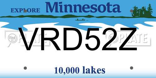 VRD52Z Minnesota License Plate