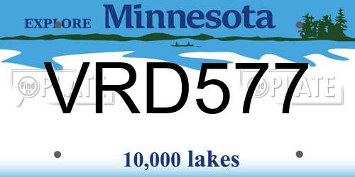 VRD577 Minnesota License Plate