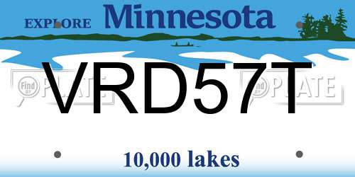 VRD57T Minnesota License Plate