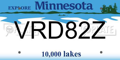 VRD82Z Minnesota License Plate