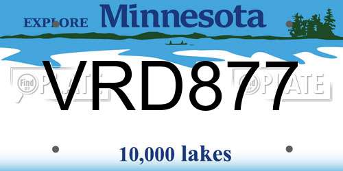 VRD877 Minnesota License Plate
