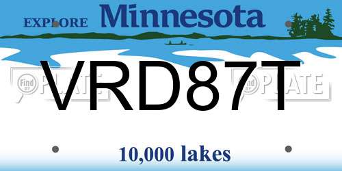VRD87T Minnesota License Plate