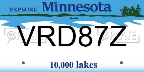 VRD87Z Minnesota License Plate