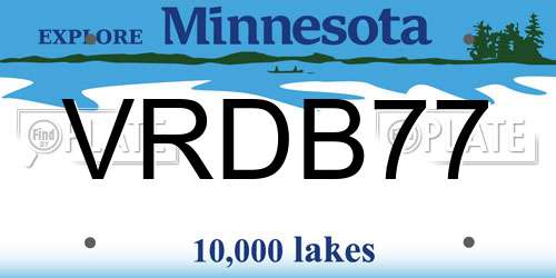 VRDB77 Minnesota License Plate