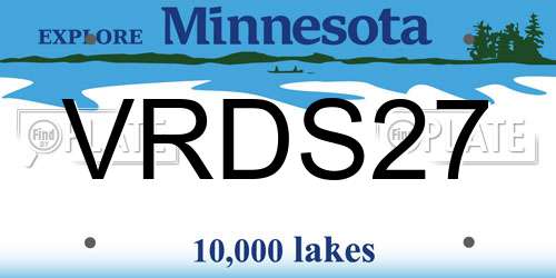 VRDS27 Minnesota License Plate