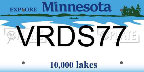 VRDS77 Minnesota License Plate