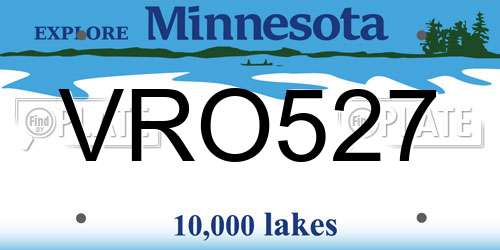 VRO527 Minnesota License Plate