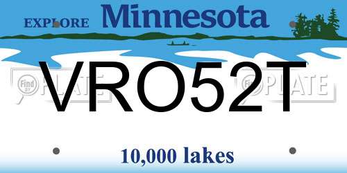 VRO52T Minnesota License Plate