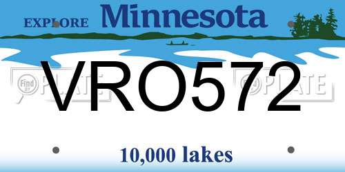 VRO572 Minnesota License Plate