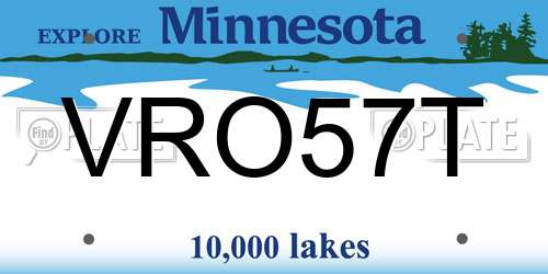 VRO57T Minnesota License Plate