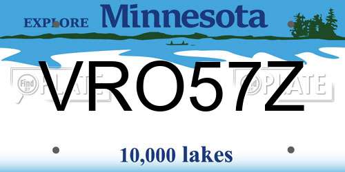 VRO57Z Minnesota License Plate