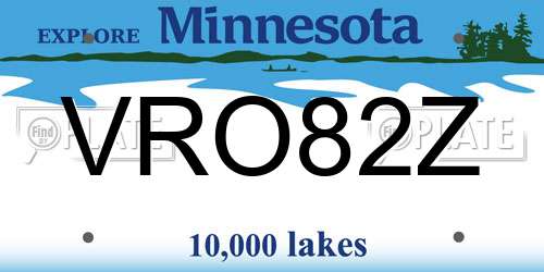 VRO82Z Minnesota License Plate
