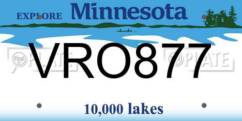 VRO877 Minnesota License Plate
