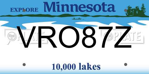 VRO87Z Minnesota License Plate