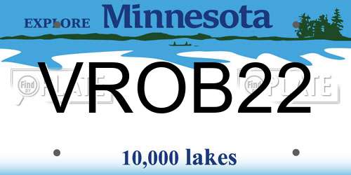 VROB22 Minnesota License Plate