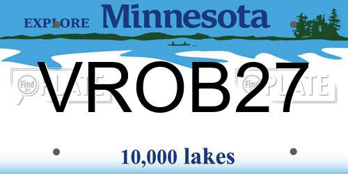 VROB27 Minnesota License Plate
