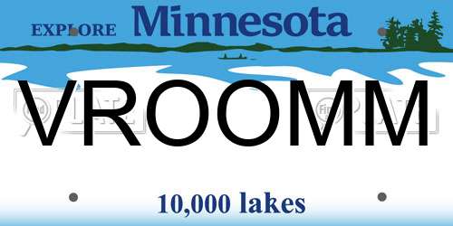 VROOMM Minnesota License Plate
