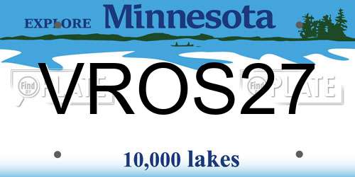 VROS27 Minnesota License Plate