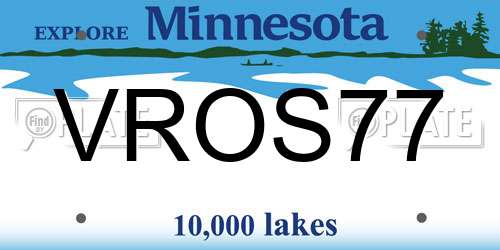 VROS77 Minnesota License Plate