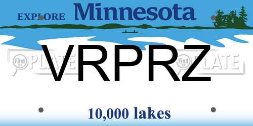 VRPRZ Minnesota License Plate