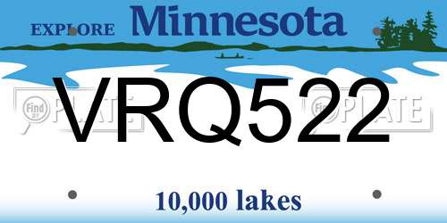 VRQ522 Minnesota License Plate