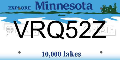 VRQ52Z Minnesota License Plate