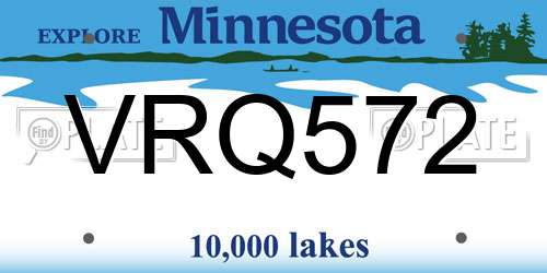 VRQ572 Minnesota License Plate