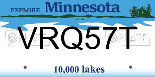 VRQ57T Minnesota License Plate