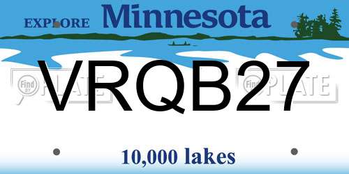 VRQB27 Minnesota License Plate