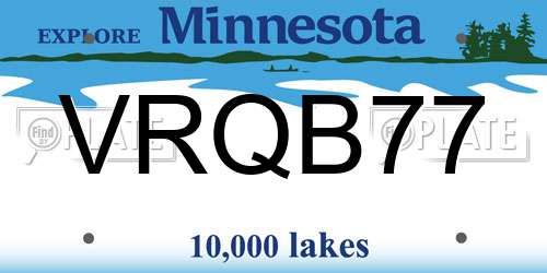 VRQB77 Minnesota License Plate