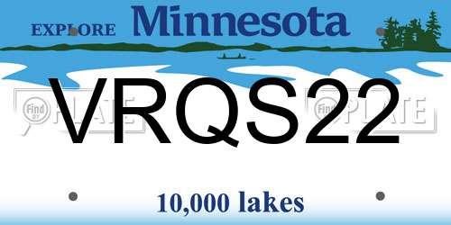 VRQS22 Minnesota License Plate