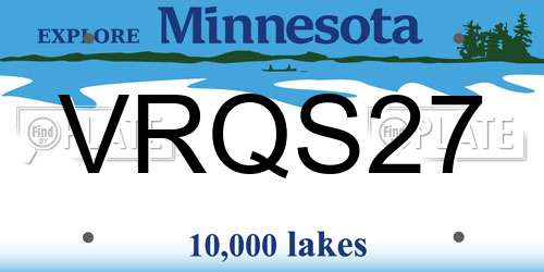 VRQS27 Minnesota License Plate