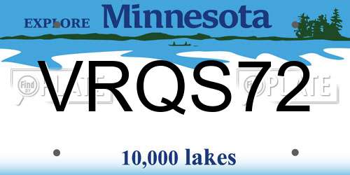 VRQS72 Minnesota License Plate