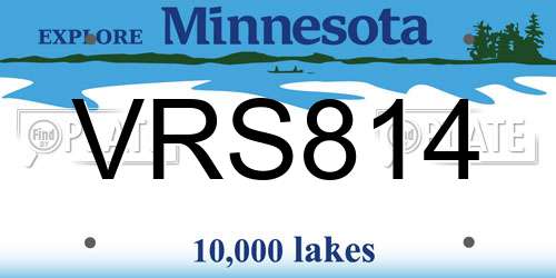 VRS814 Minnesota License Plate