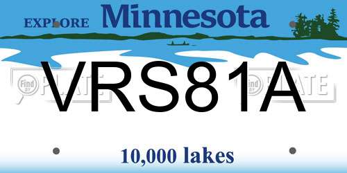 VRS81A Minnesota License Plate