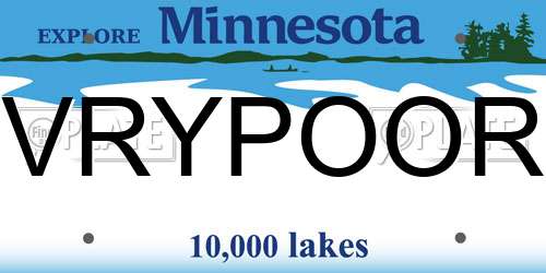 VRYPOOR Minnesota License Plate