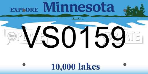 VS0159 Minnesota License Plate