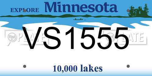 VS1555 Minnesota License Plate