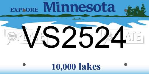 VS2524 Minnesota License Plate