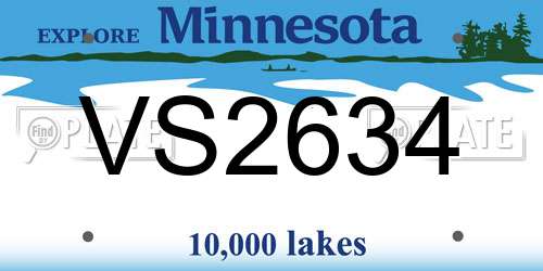 VS2634 Minnesota License Plate
