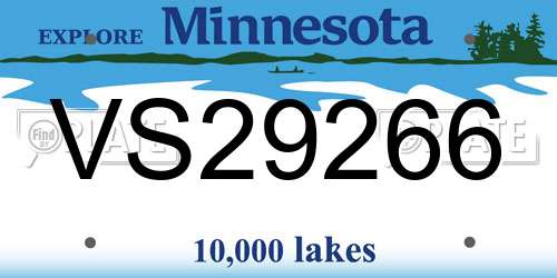 VS29266 Minnesota License Plate
