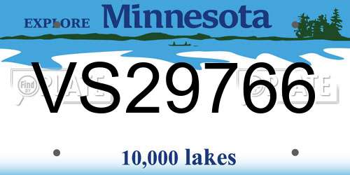 VS29766 Minnesota License Plate