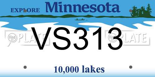 VS313 Minnesota License Plate