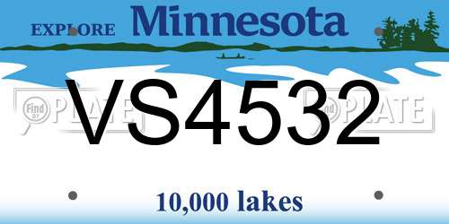 VS4532 Minnesota License Plate